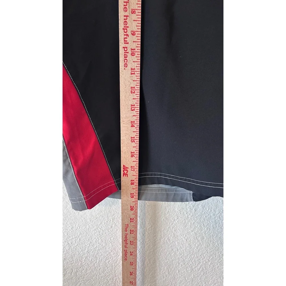 Hobie Custom‎ Mens Board Shorts Size 30 Black Red Grey Colorblock Swim Trunks